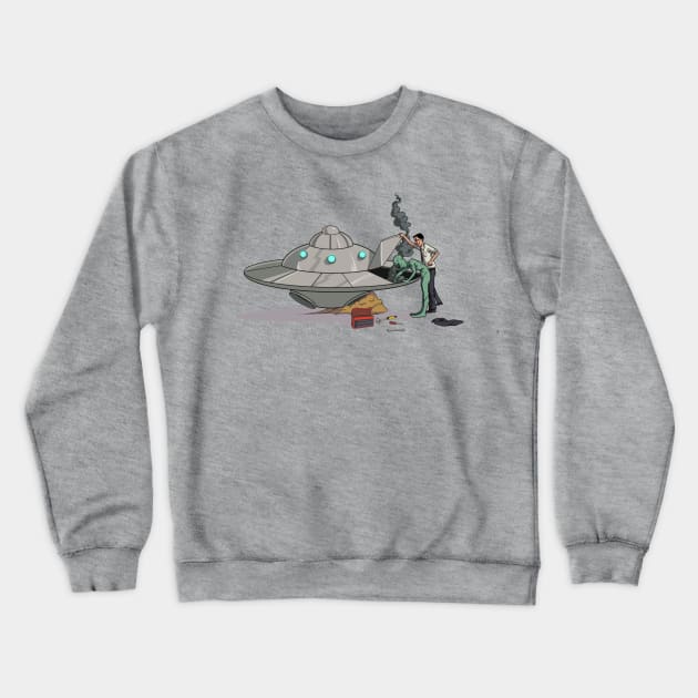 Broken Down UFO Crewneck Sweatshirt by Those Conspiracy Guys